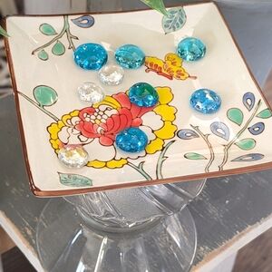 Handmade, Upcycled Sparkling Bee And Butterfly Feeding Station